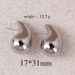 Water drop Dangle Earrings for Women Lightweight chunky hoop Hollow  Teardrop